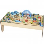 Set trenulete din lemn Universal All In One cu masuta de joaca Imaginarium